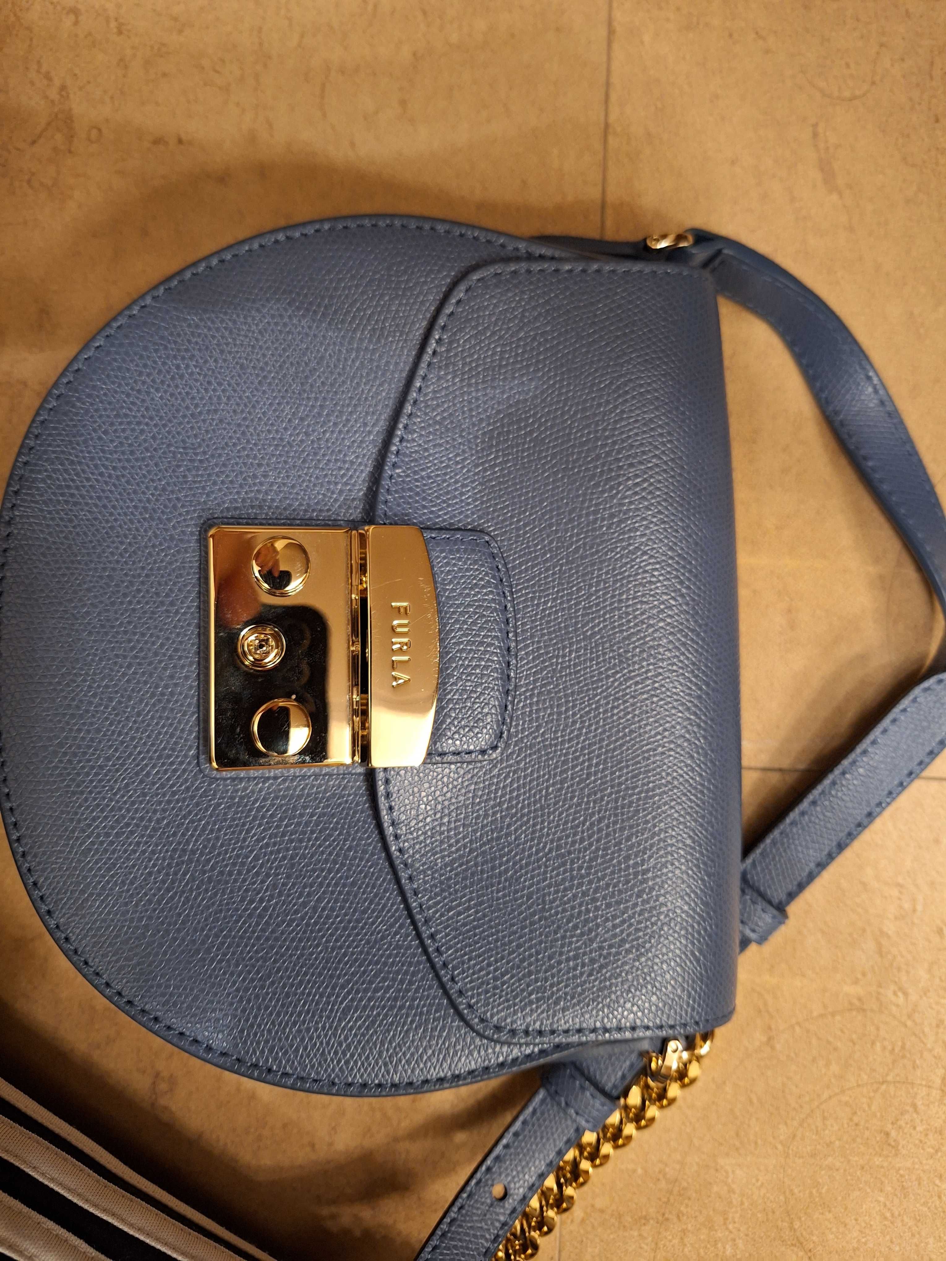 Furla Metropolis Mini Crossbody малка синя оригинална чанта