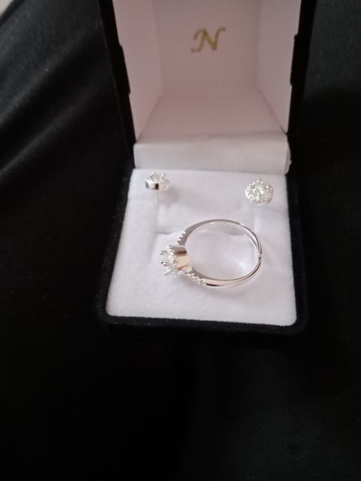 Серебро комплект 925, цепочка,кулон, сережки,кольцо.