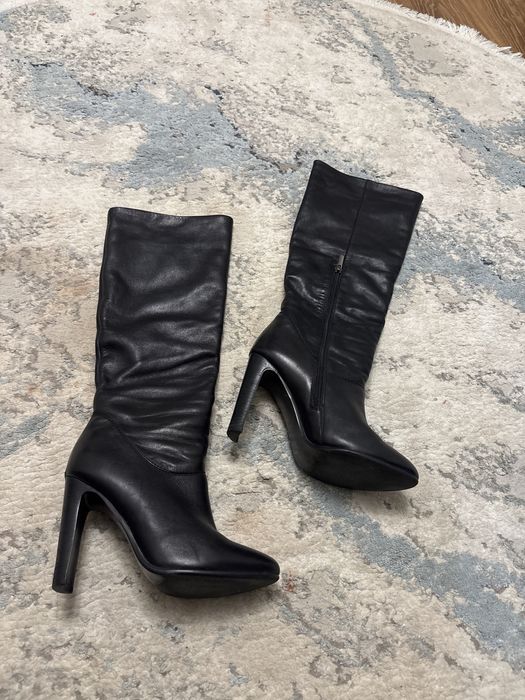 Ботфорты натуральный кожаные, зимние 36 размер, почти как новый