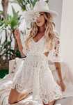 Rochie alba de dantela marimea M/L
