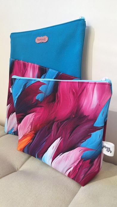 Beauty bag / Borseta impermeabila cosmetice, softhsell, handmade
