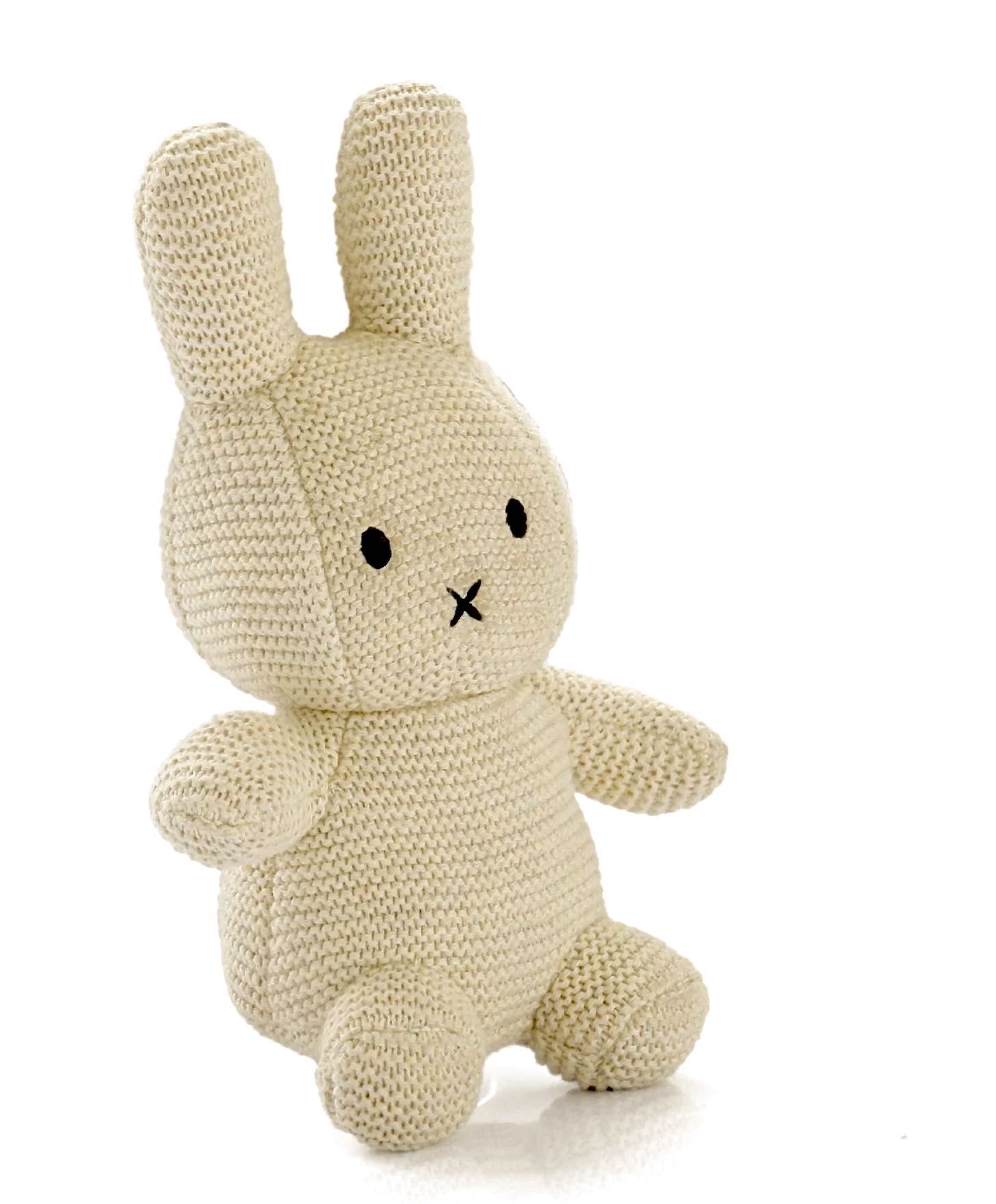 Jucarie Iepuras Crosetat, Miffy, Bumbac 100%, Crem, 20,5 x 8,5 cm