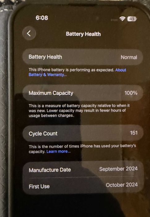 отличен iPhone 16 Pro Max, 256Gb, Obsidian Black, гаранция