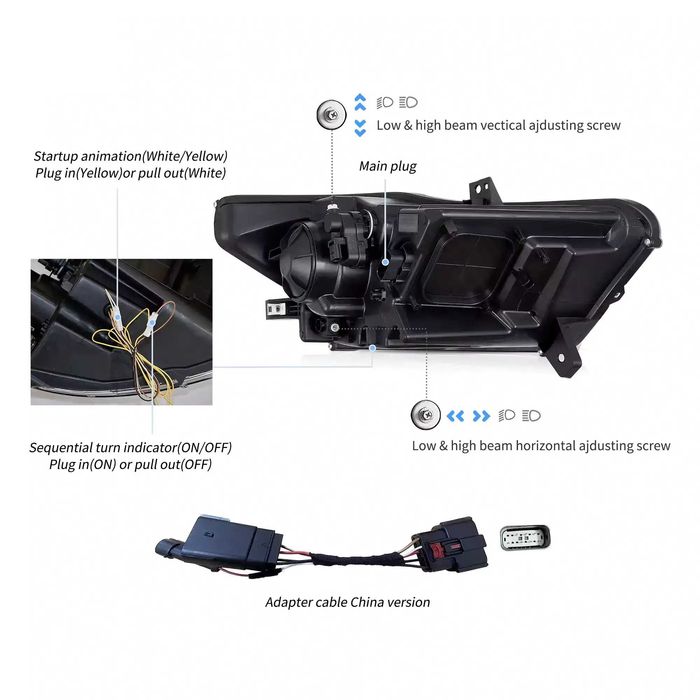 Комплект Full LED фарове с мигачи за Mustang 2015 - 2017 с S650 визия