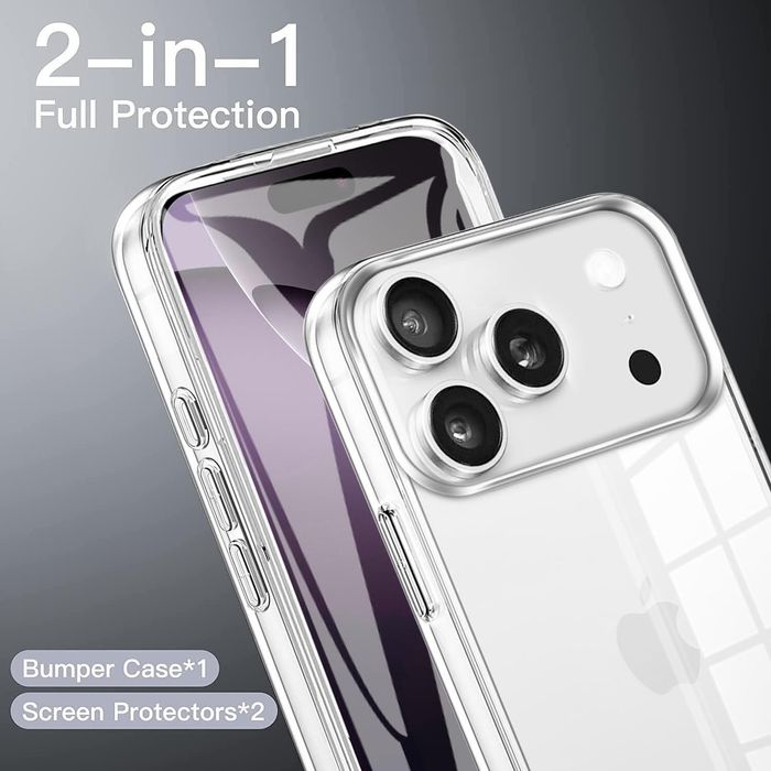 Прозрачен 360° градуса кейс за apple iphone 17 pro