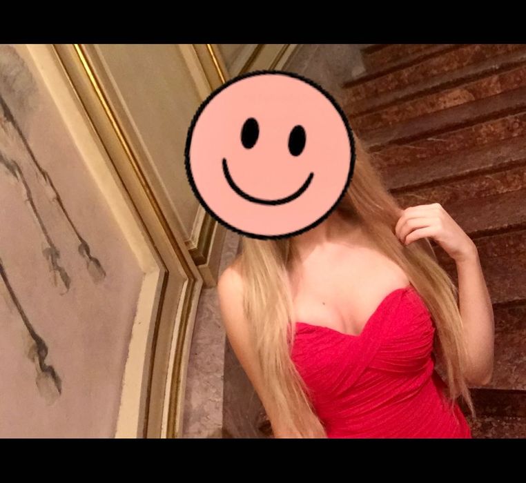 Rochie lunga rosie de nasa, domnisoara de onoare, bal, cu trena