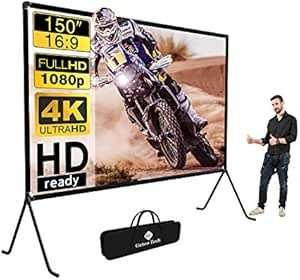 Ecran de proiecție (150 inci), ecran de proiecție cu suport 16:9 HD