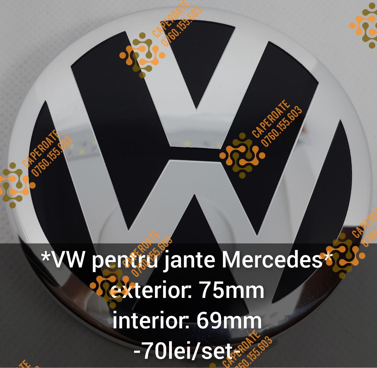 Capace jante VW pentru jante Mercedes 75mm / 69mm