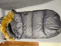 Sac iarna carucior cu blanita detasabila Mevis Fashion Gri