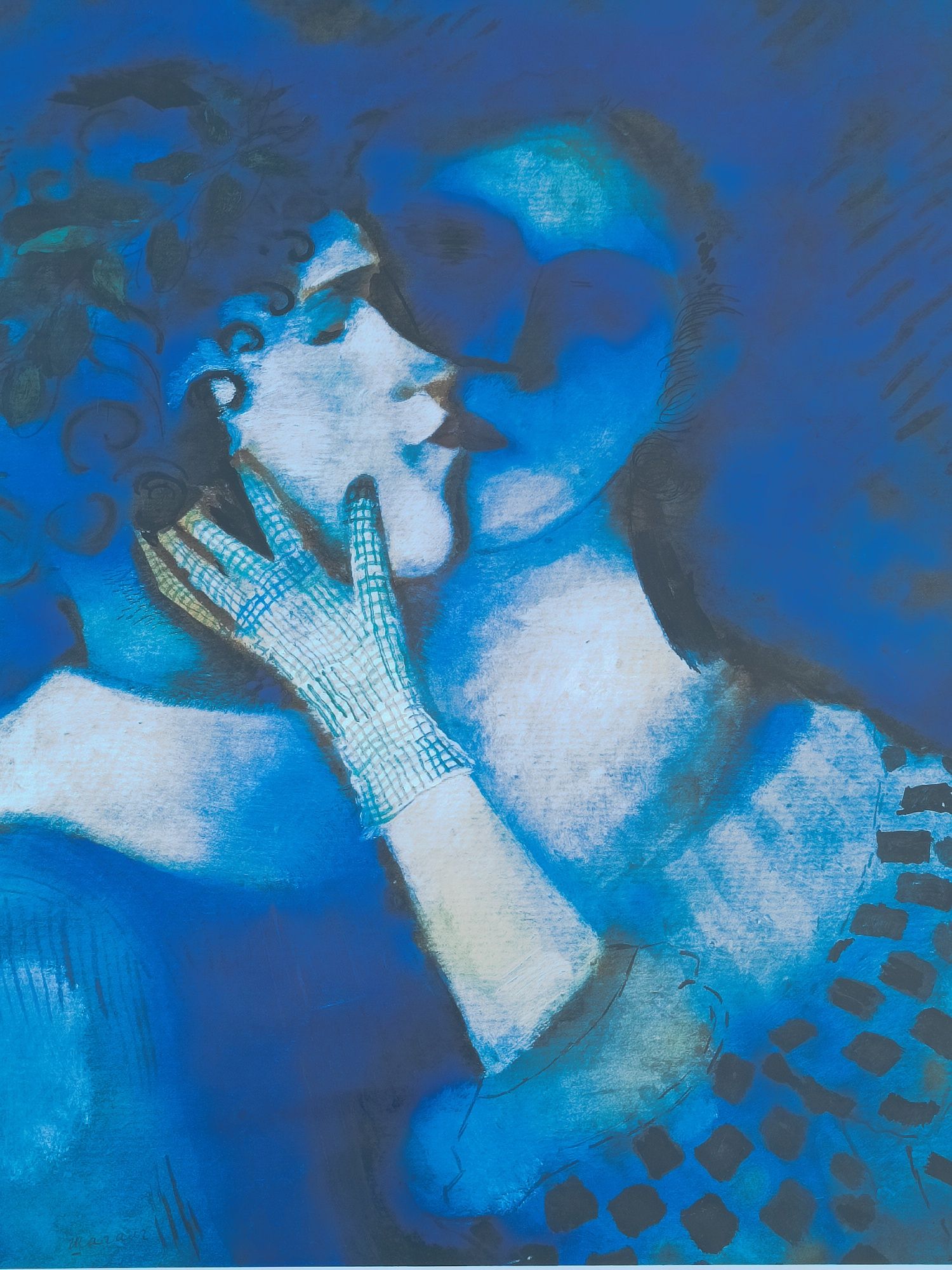 Litografie după celebra pictură, ,,Blue Lovers " 1914