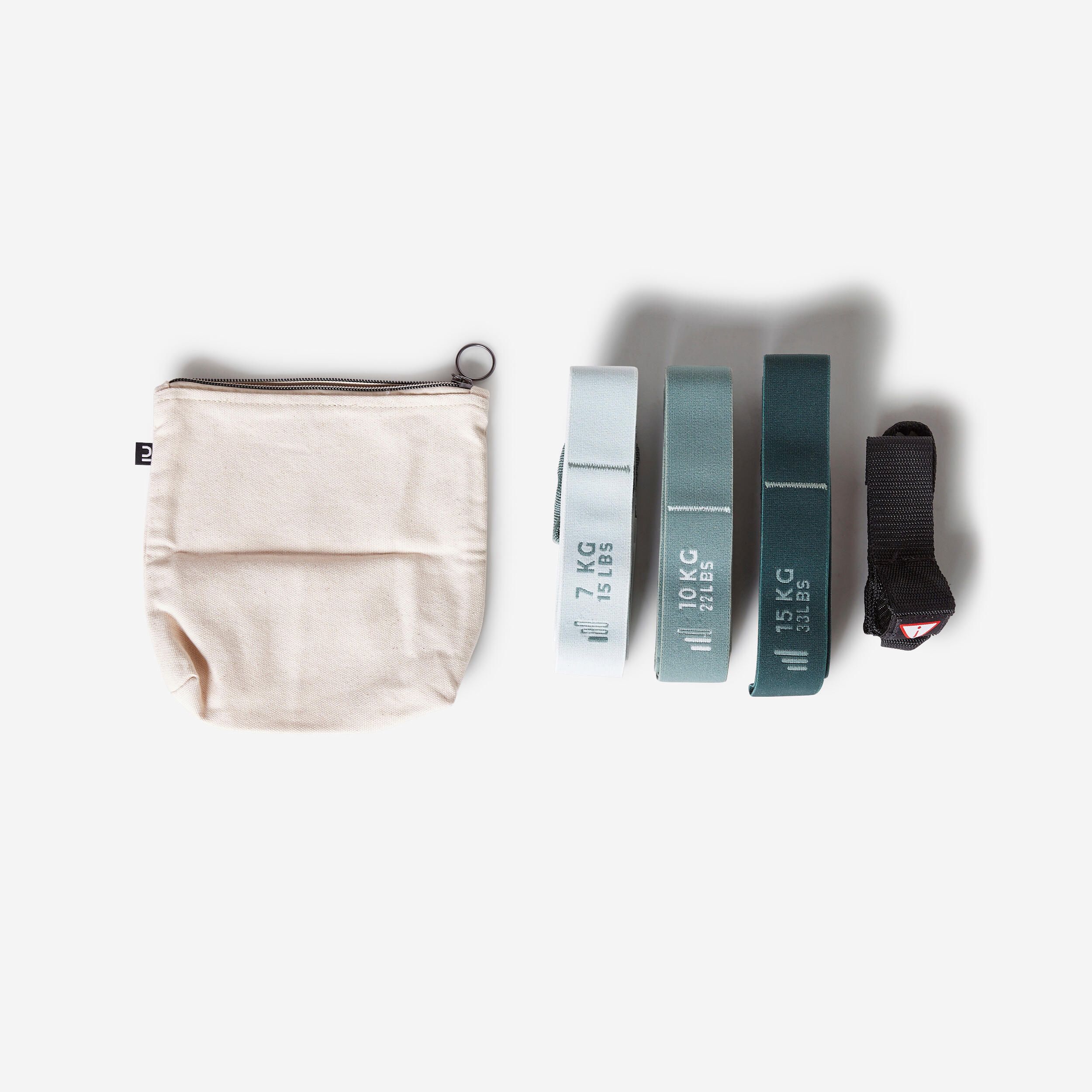Set 3 benzi elstice Textile Fitness - produs resigilat (nou) Decathlon
