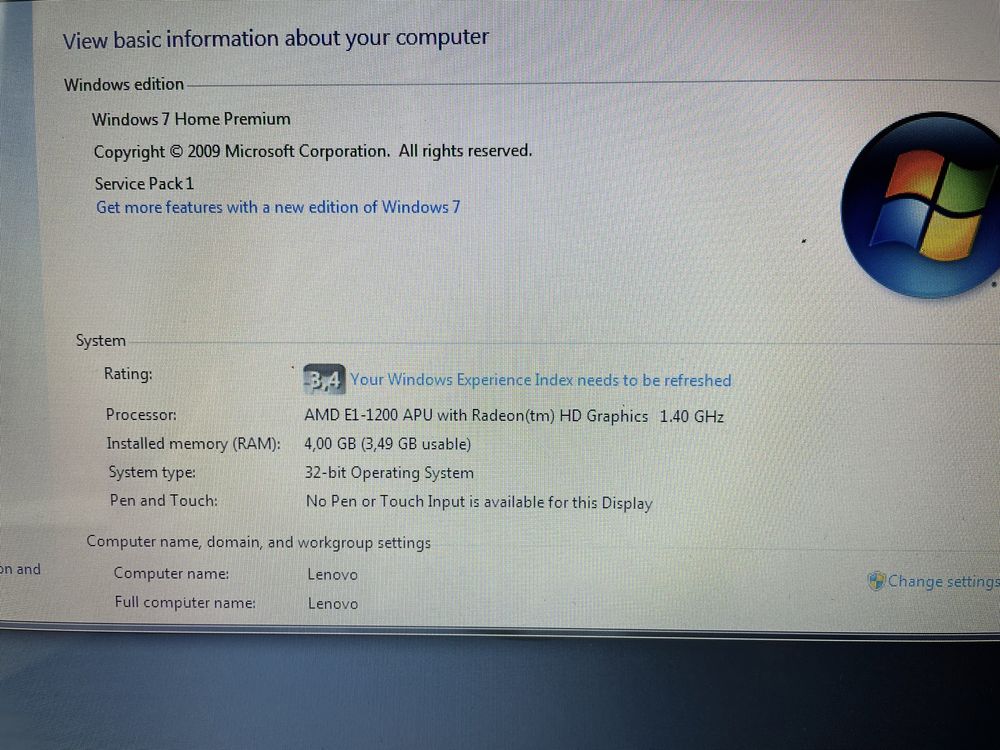 Laptop Lenovo G585