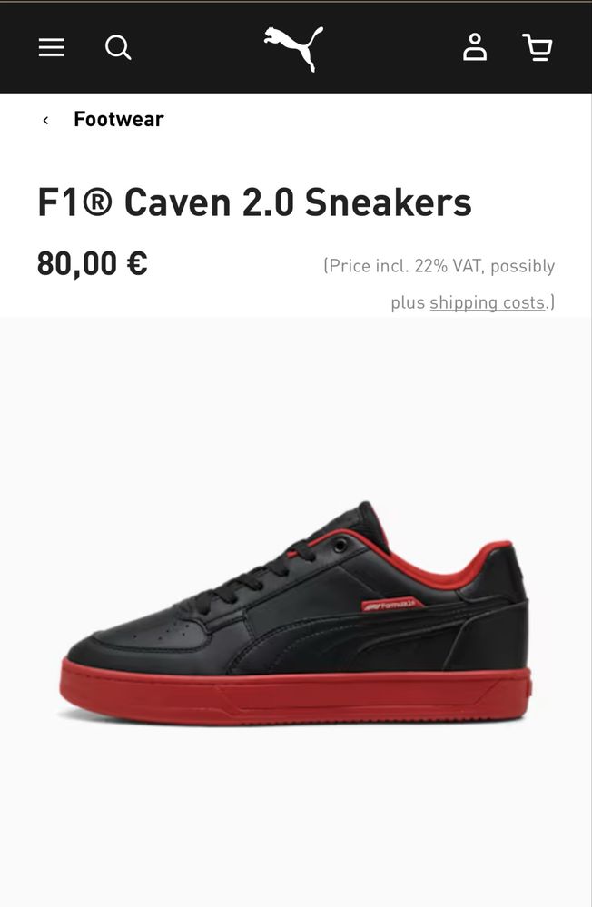 Кроссовки «PUMA F1 Caven 2.0» (размер 45)