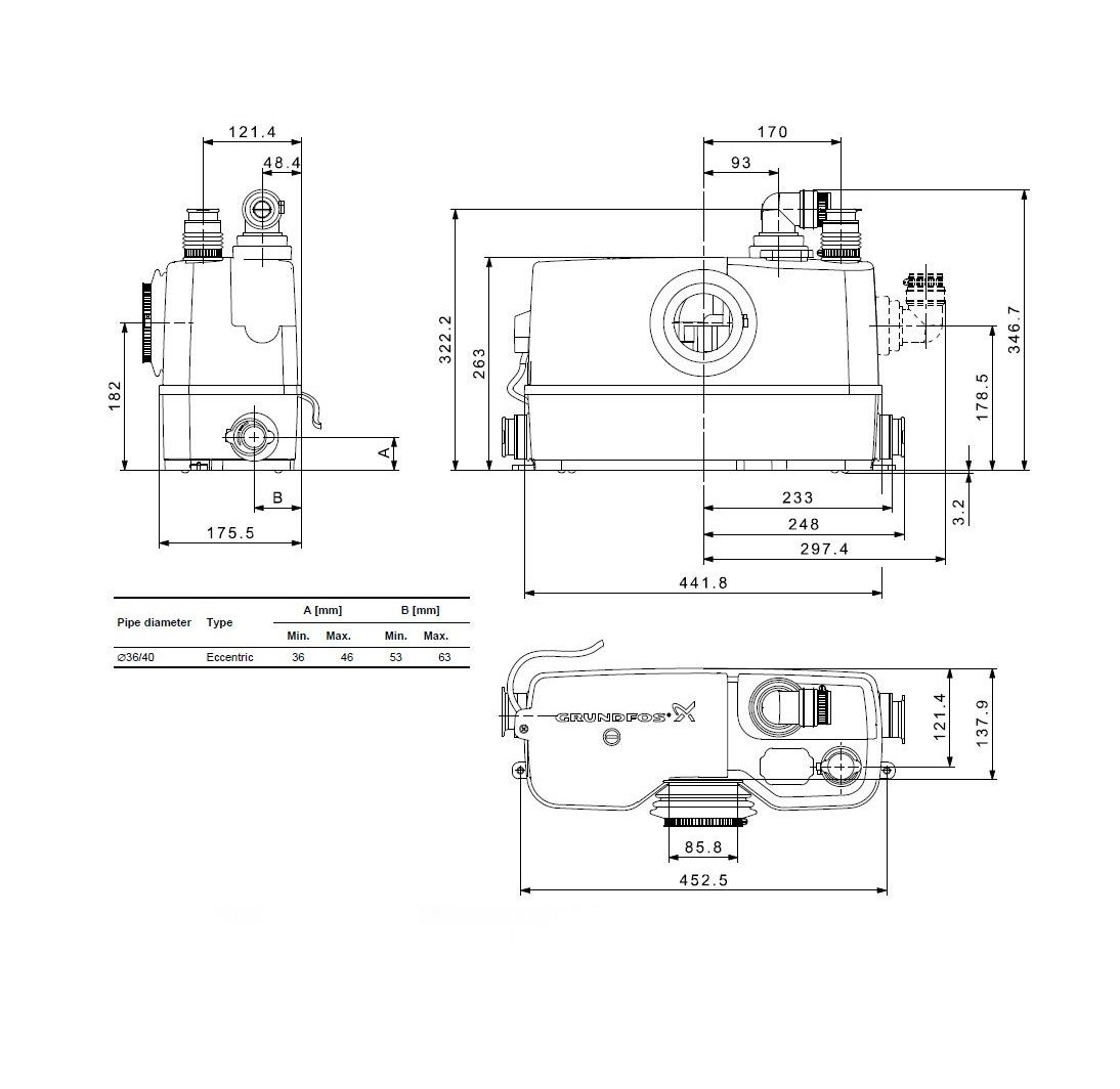 Санитарна помпа с режещ нож GRUNDFOS Sololift 2 WC-1, 620W