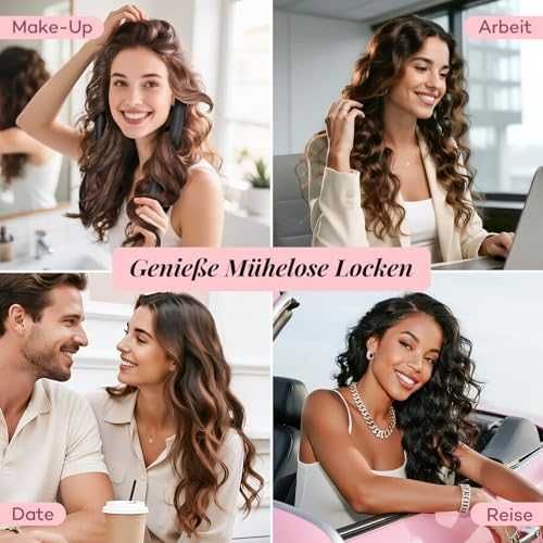 Нов Копринен безтоплинен ролер за къдрици коса Umisleep 99 см черен