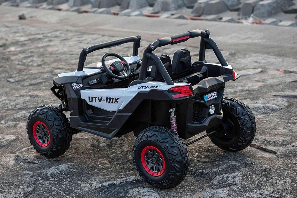 UTV electric pentru 2 copii Rocker Premium 4x4 140W 12V #Alb