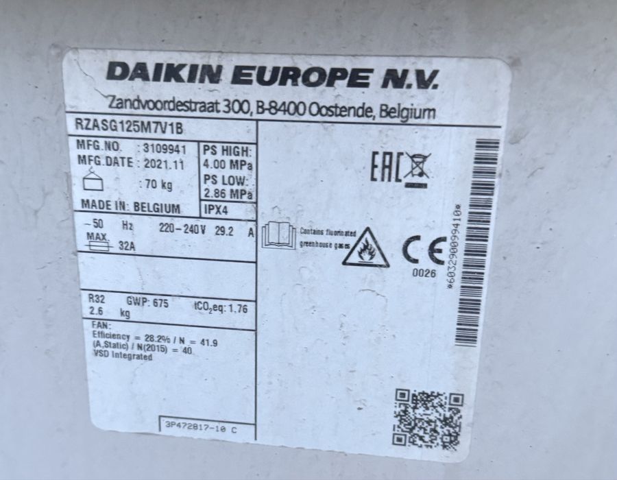 Daikin sky air ,RZASG125M7V1B, на части