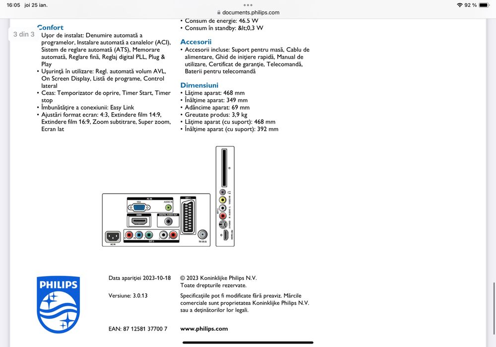 Vand TV Philips