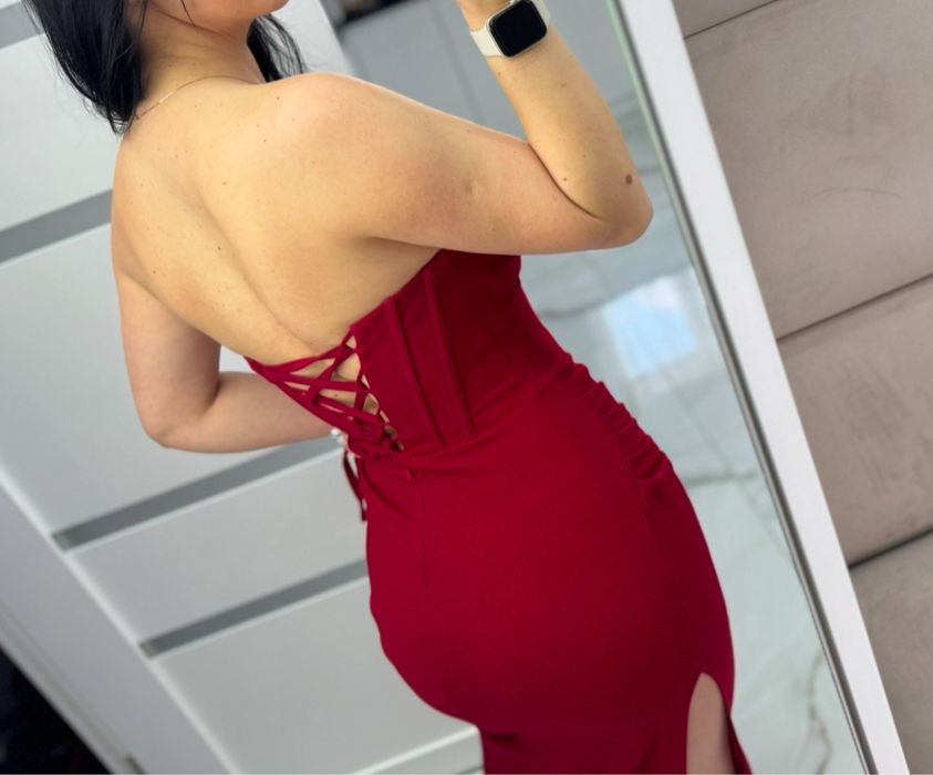 Rochie nunta / rochie eleganta rosie/ Marimea M (38)