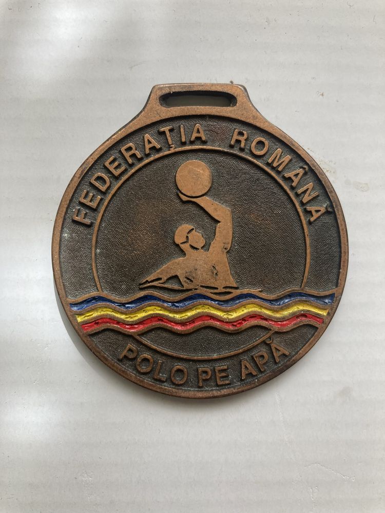 Plachetă medalie Federația Română Polo Pe Apă veche vintage