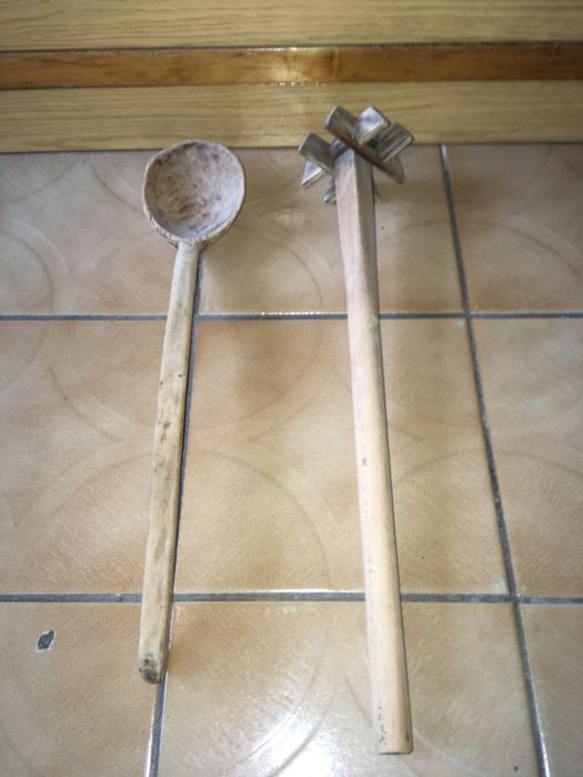 Автентичен комплект , дървена лъжица и джуруляк