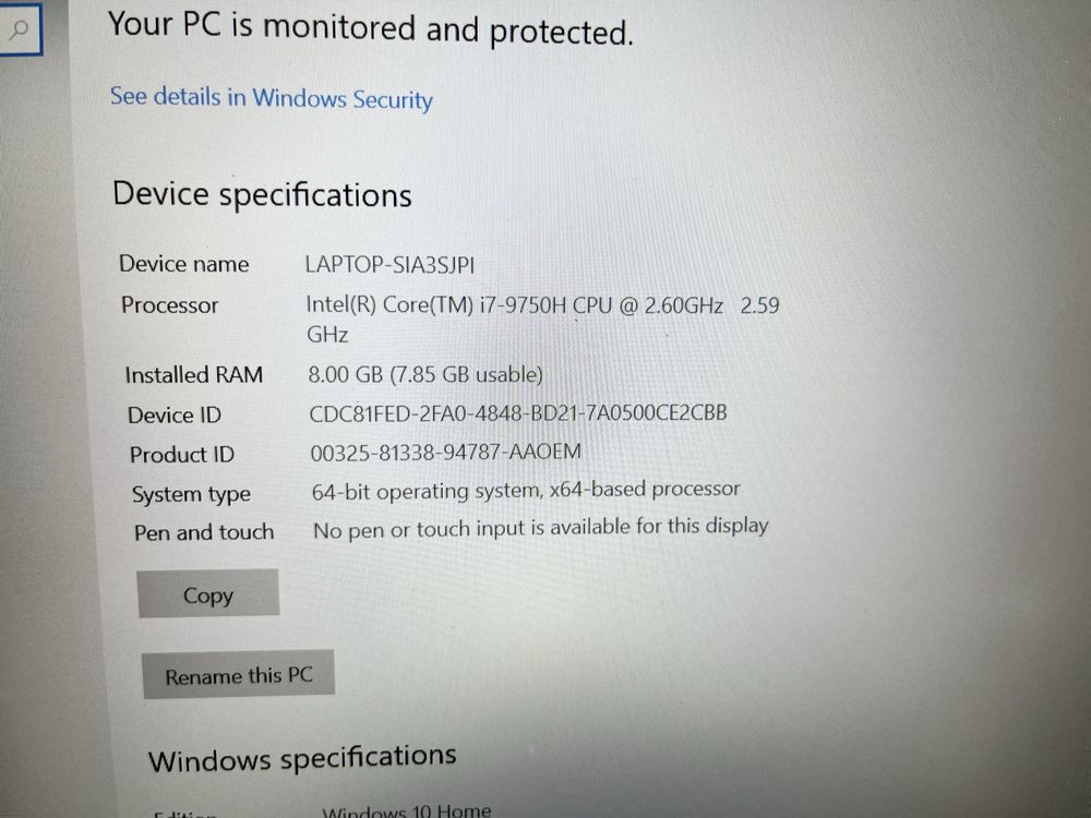 Ноутбук игровой Asus Rog  G513  i7-9th gen