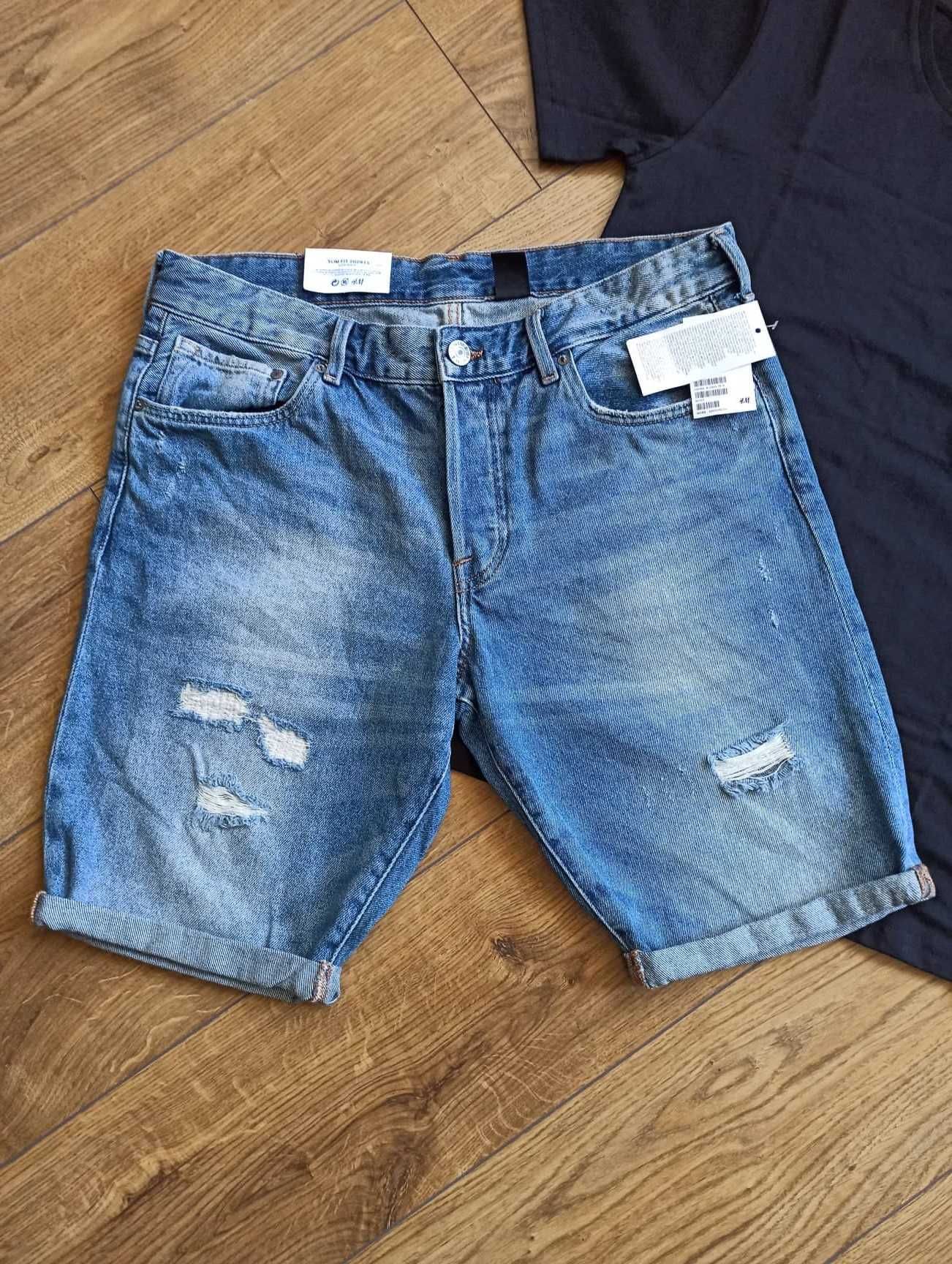 H&M, DENIM нови гъзарски къси мъжки дънки