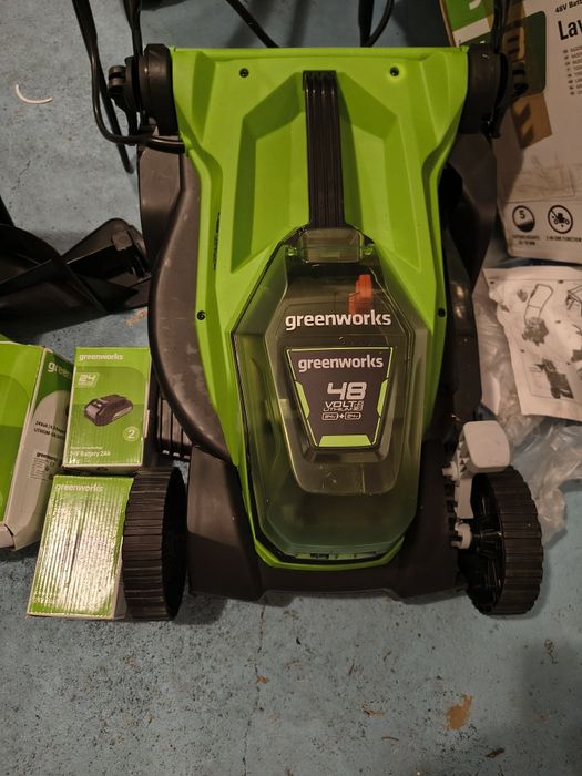 Greenworks GD24X2LM36K2x 48V безжична косачка за трева, ширина 36 см д