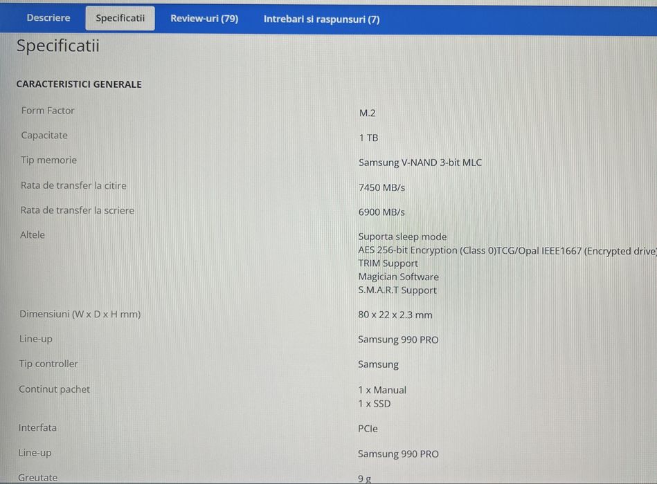 SSD M.2 Samsung 1TB