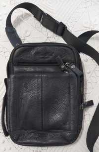 Малка мъжка чанта от естествена кожа - черна