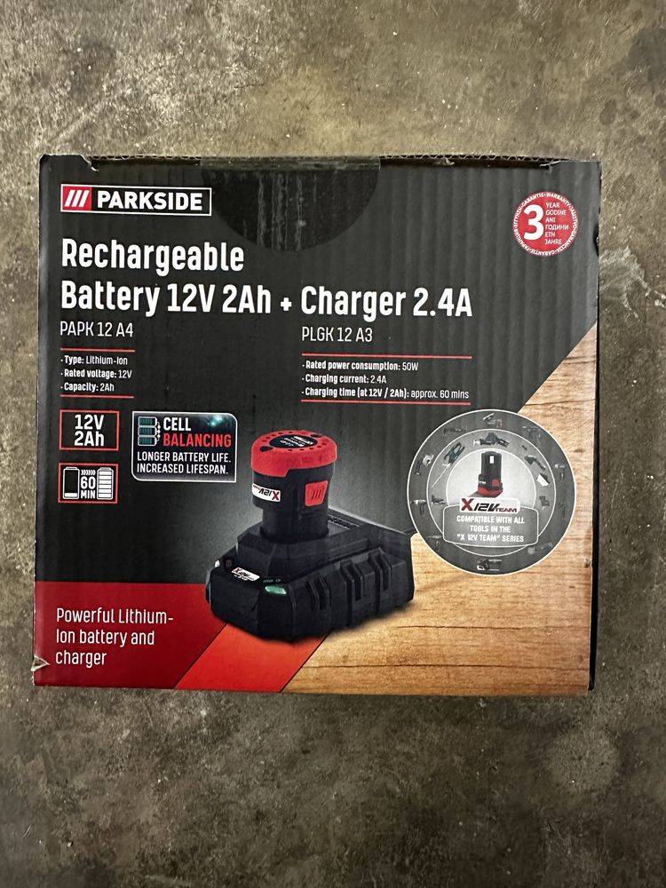 Батерии и зарядно Parkside 12V - 2/4ah