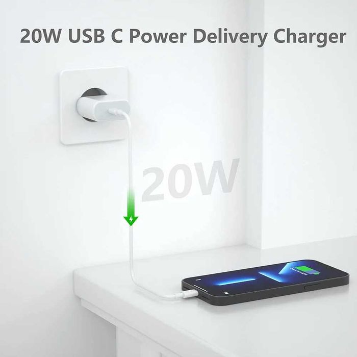 Adaptor + cablu 20W/25W USB C lighting compatibil apple iphone/ipad 2m
