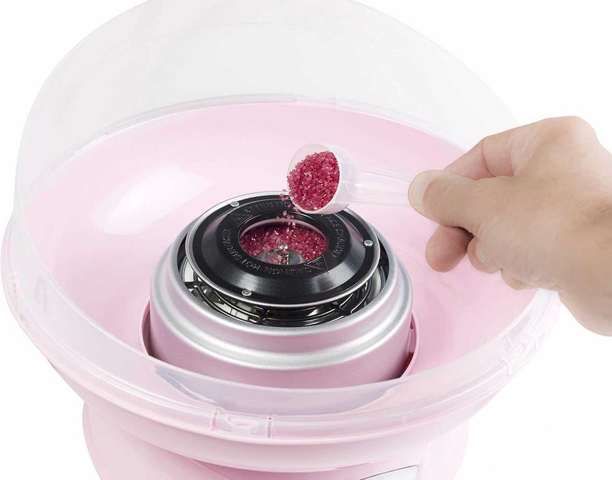 Bestron Уред за правене на памук Машина за захарен памук 420W, розова