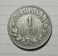 Moneda 1 leu 1876 rebatere moderna