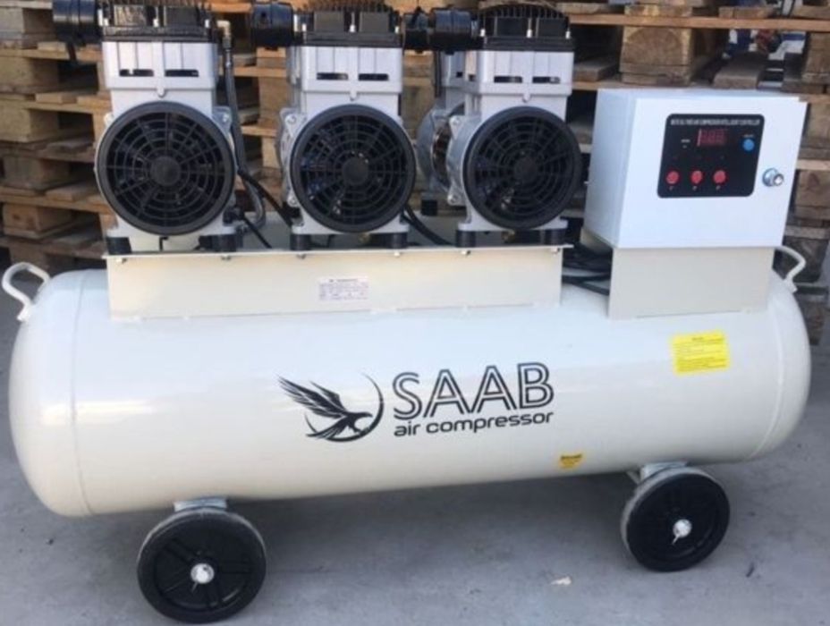 Безшумный воздушный компрессор saab kompressor 50L 100L 200L tovushsiz