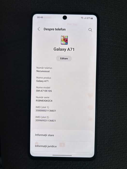 Samsung Galaxy A71 128Gb 8Gb Ram