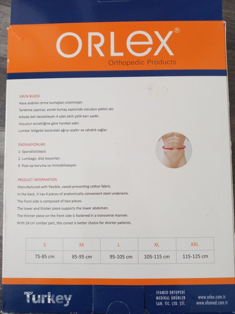 Ортопедичен корсет размер XL 105-115 см