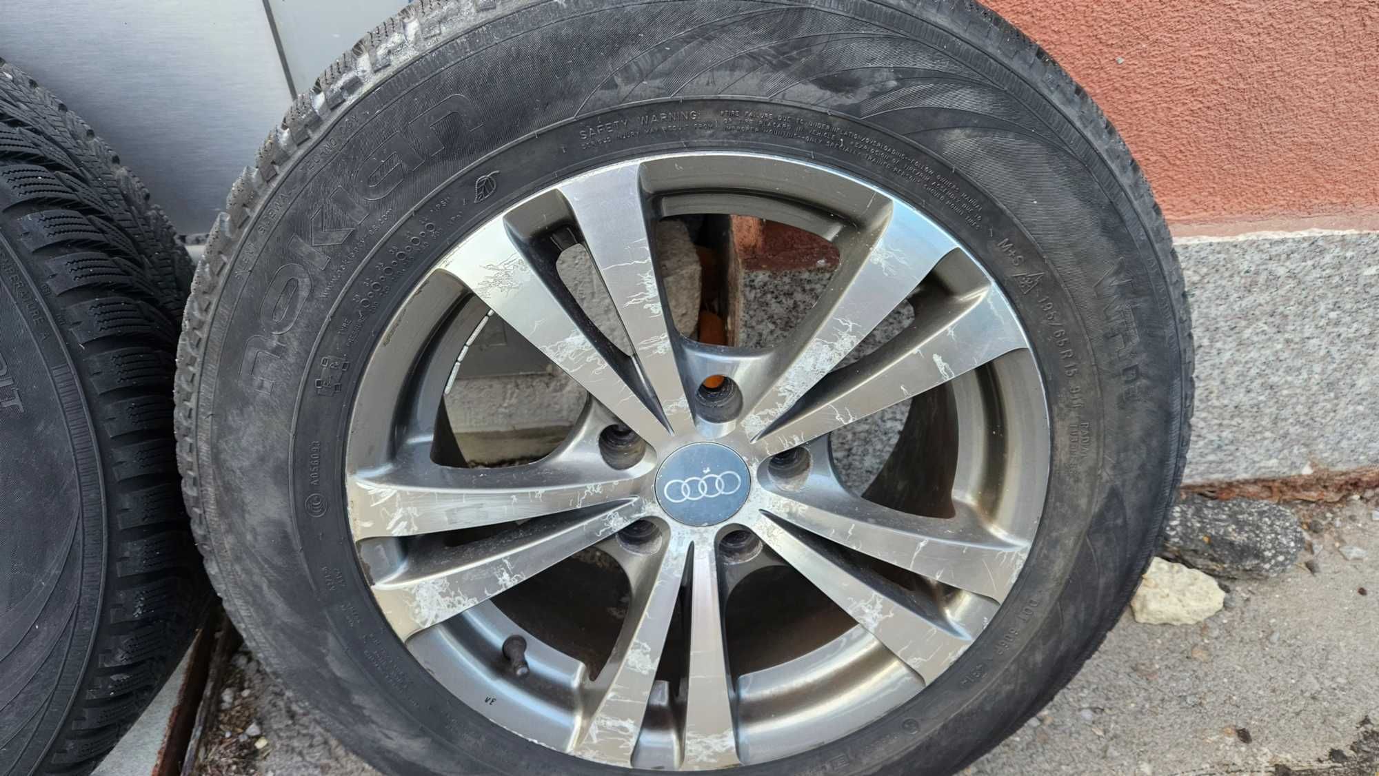 Зимни гуми с ал. джанти за AUDI WV SKODA 5x112  Nokian 195/65 R15