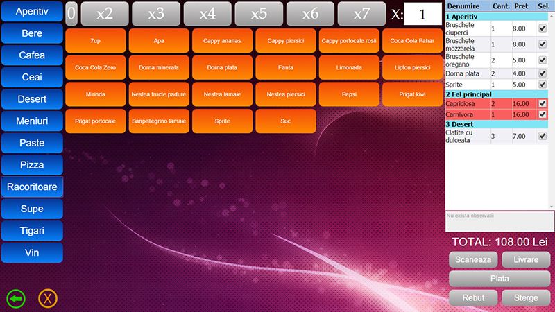 Soft gestiune + sistem POS restaurant fast food truck pizzerie pub bar