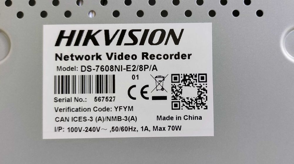 8 портов PoE NVR Hikvision DS-7608NI-E2/8P/A
