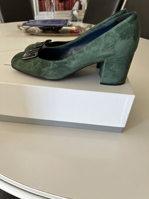 Pantofi Polini piele intoarsa verde Polini