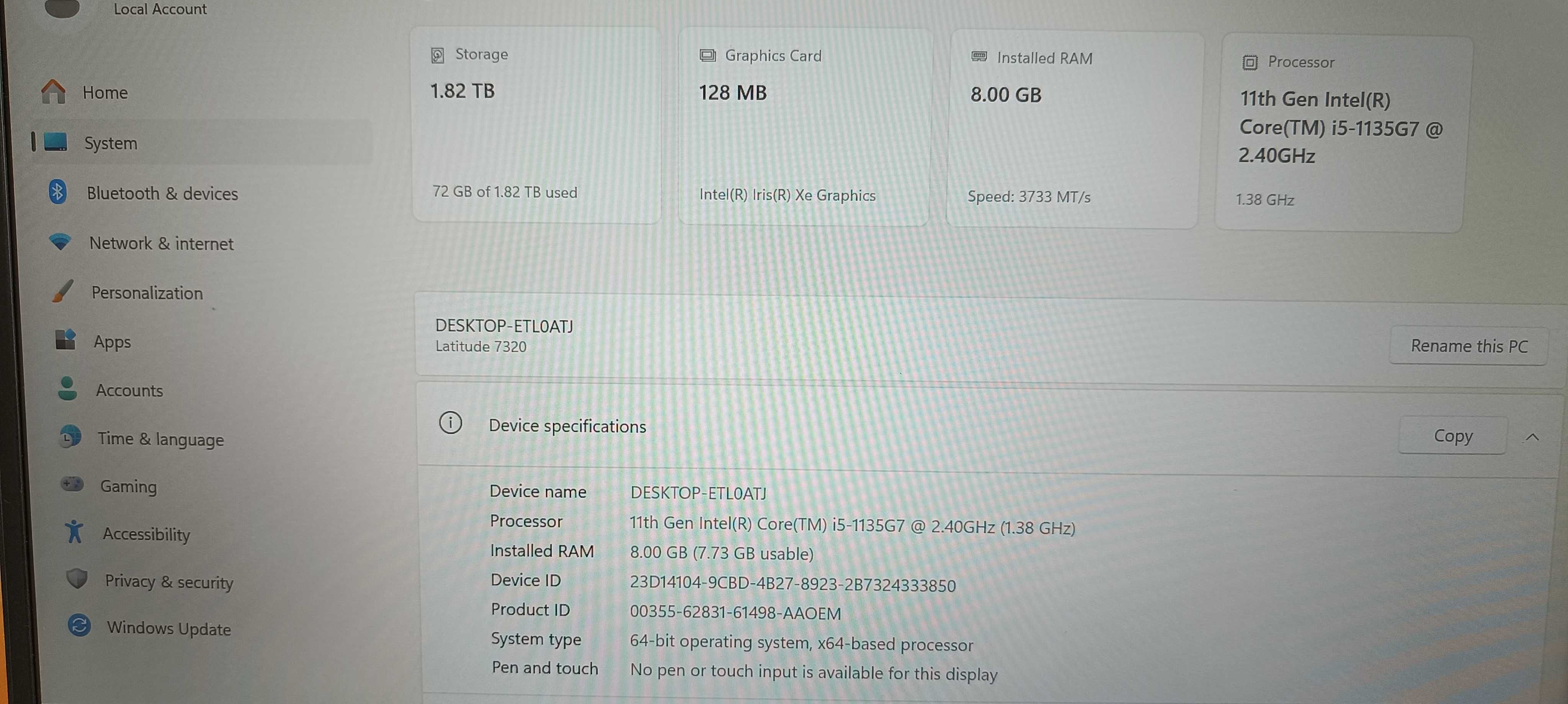 Dell latitude 7320