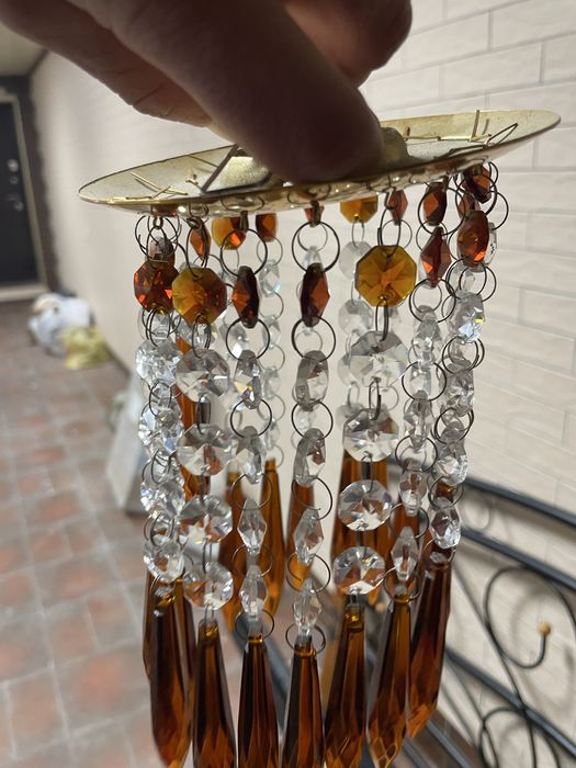 Софиты с хрусталём и янтарными элементами