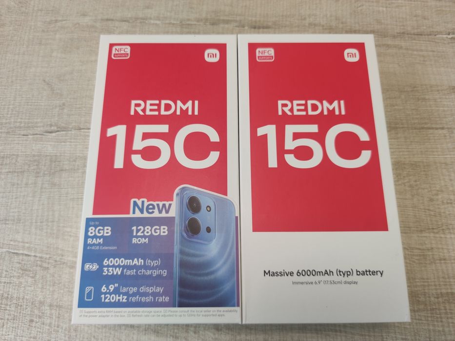 НОВ Xiaomi Redmi 15C 128GB 4RAM 2г. Гаранция!