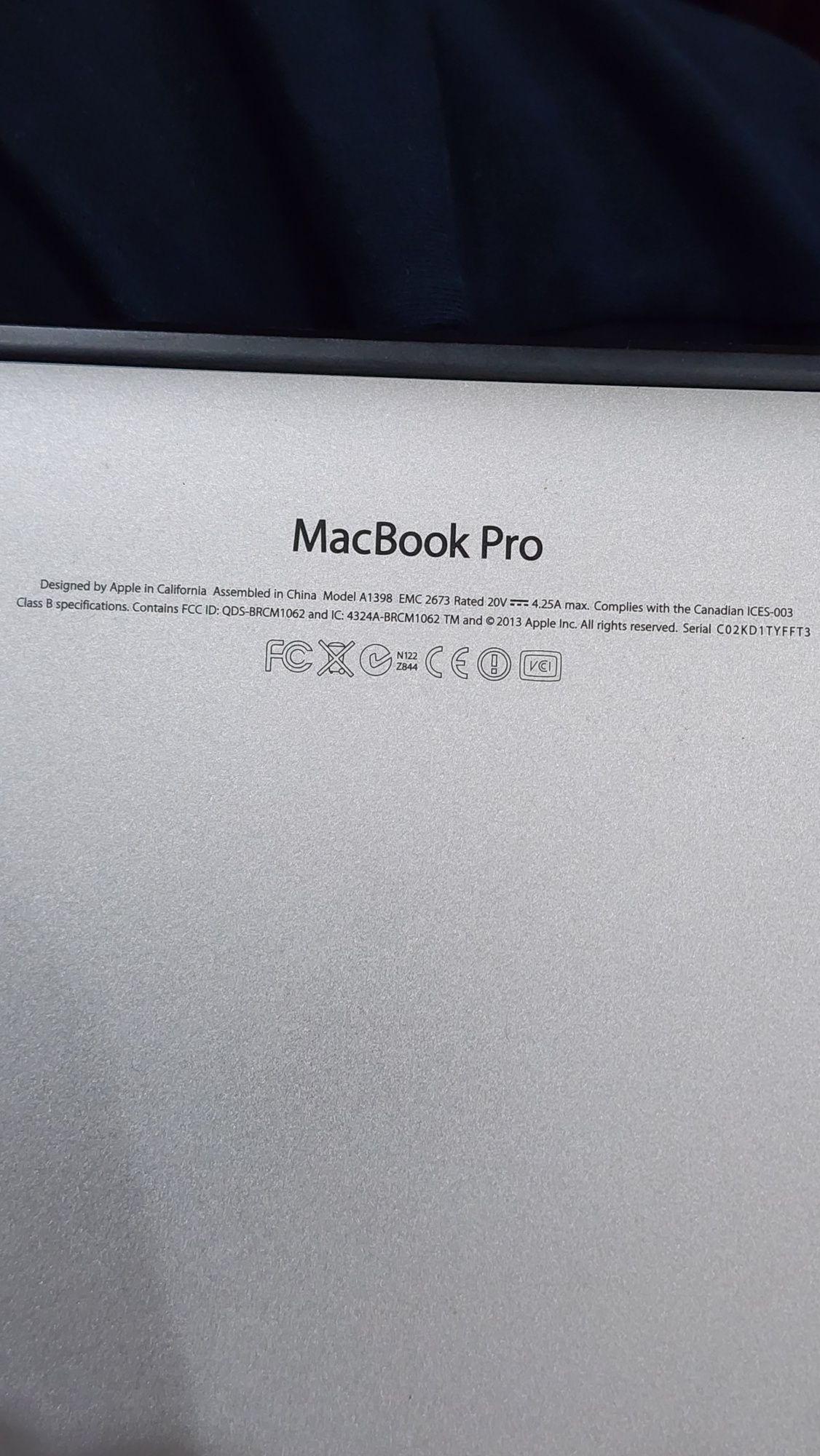 Продам MacBook Pro 15" (Mid 2013) — для запчастей или восстановления