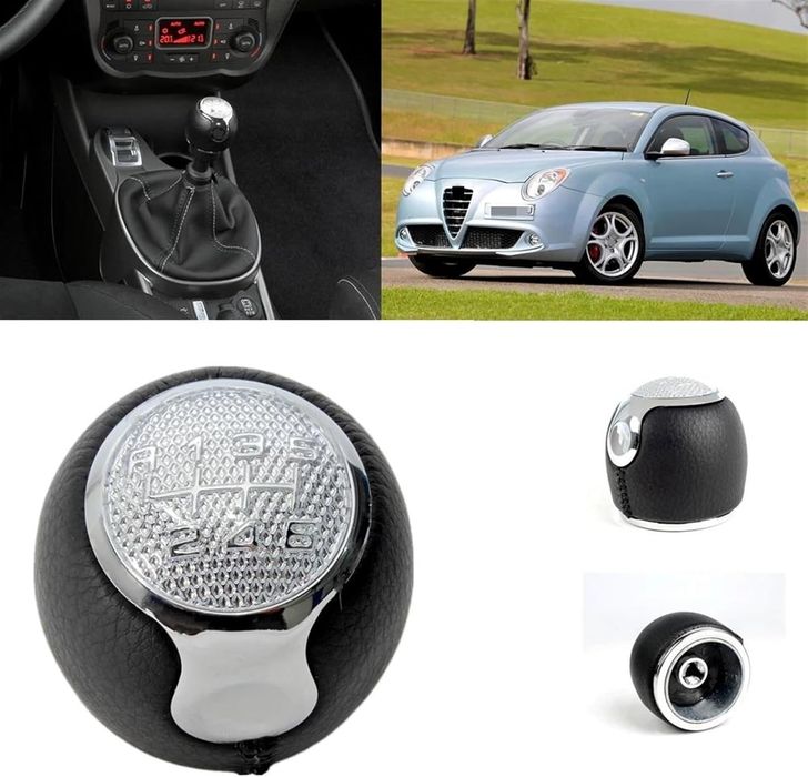 Топка за скоростен лост, Alfa Romeo, Mito, 6 скорости,  Кожа