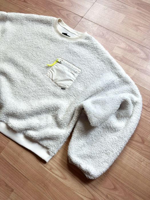 Pullover crewneck jumper sweater bluza oversize Converse Sherpa cream