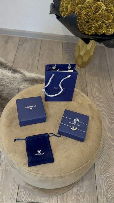 Lant Colier Lantisor Swarovski Dancing Swan silver