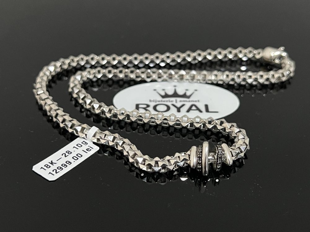 Bijuteria Royal CB : Colier damă aur alb 18K 750 28,10 grame
