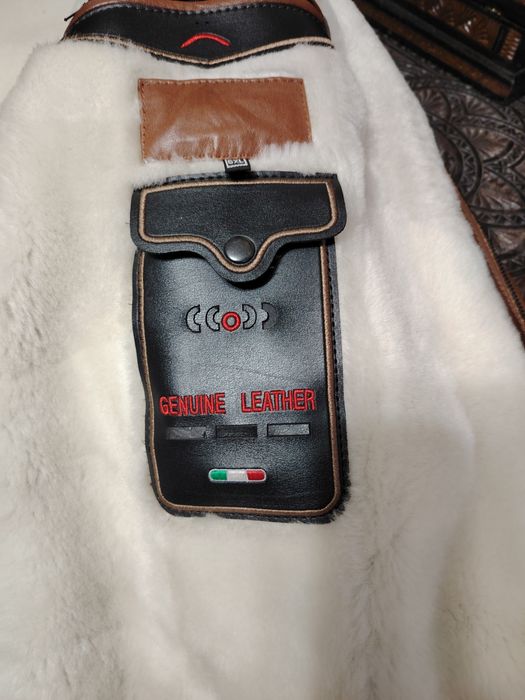 Cojoc  italian,piele  naturala cu blana sintetica,măsură XXL